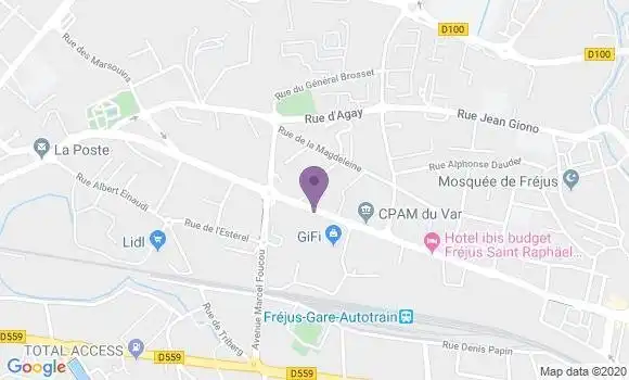 Localisation LCL Agence de Fréjus Tassigny
