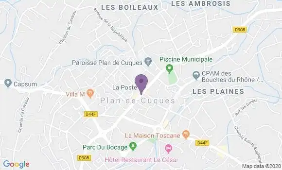 Localisation Crédit Agricole Agence de Plan de Cuques