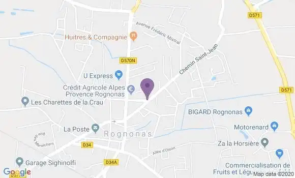 Localisation Crédit Agricole Agence de Rognonas