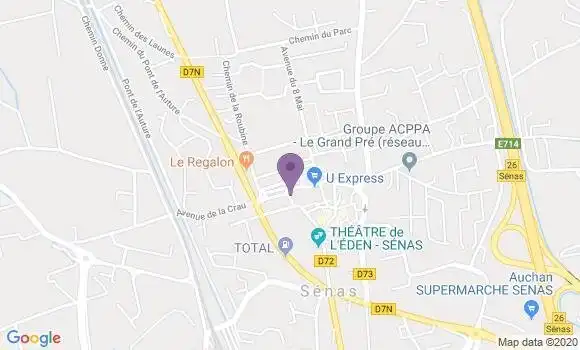 Localisation Crédit Agricole Agence de Sénas