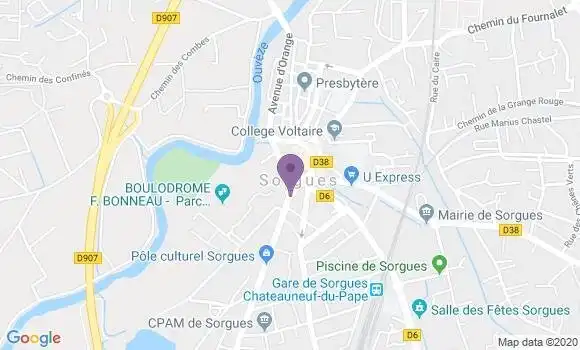 Localisation Crédit Agricole Agence de Sorgues