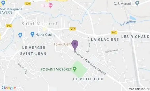 Localisation Crédit Agricole Agence de Saint Victoret