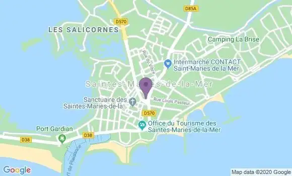 Localisation Crédit Agricole Agence de Saintes Maries de la Mer