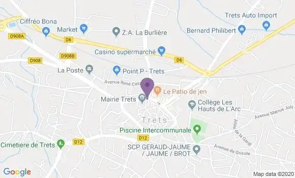 Localisation Crédit Agricole Agence de Trets