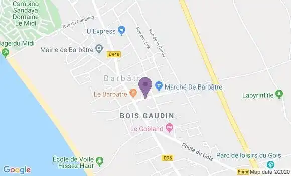 Localisation Crédit Agricole Agence de Barbâtre
