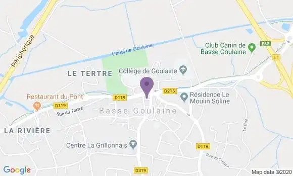 Localisation Crédit Agricole Agence de Basse Goulaine