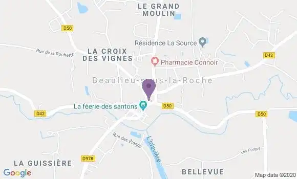 Localisation Crédit Agricole Agence de Beaulieu sous la Roche