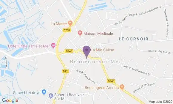 Localisation Crédit Agricole Agence de Beauvoir sur Mer