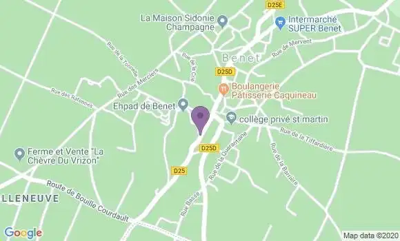 Localisation Crédit Agricole Agence de Benet