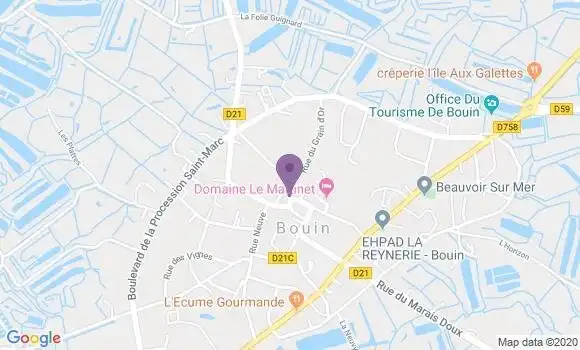 Localisation Crédit Agricole Agence de Bouin