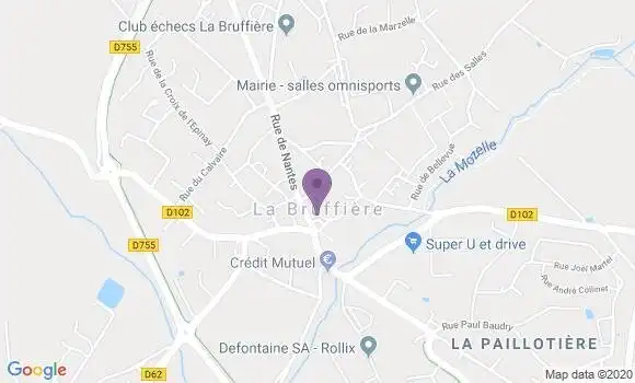 Localisation Crédit Agricole Agence de La Bruffière