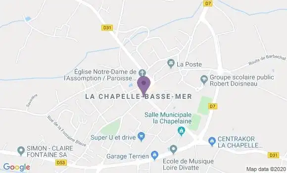 Localisation Crédit Agricole Agence de La Chapelle Basse Mer