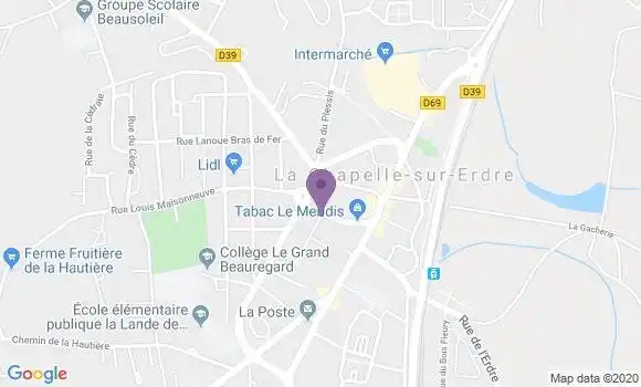Localisation Crédit Agricole Agence de La Chapelle sur Erdre
