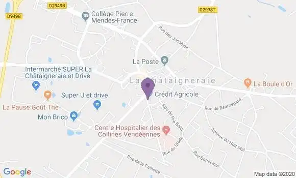 Localisation Crédit Agricole Agence de La Châtaigneraie