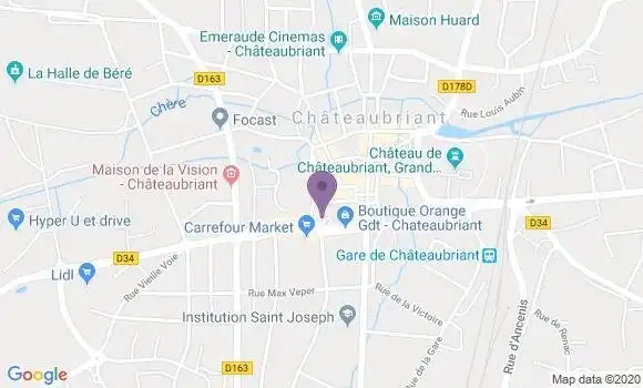 Localisation Crédit Agricole Agence de Châteaubriant