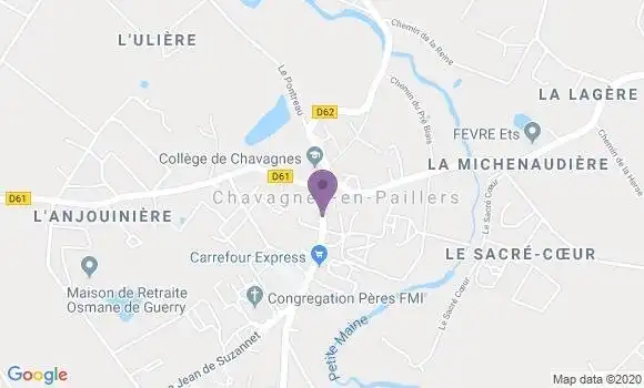 Localisation Crédit Agricole Agence de Chavagnes en Paillers