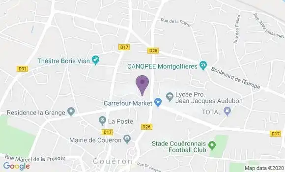 Localisation Crédit Agricole Agence de Couëron