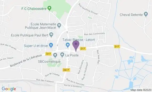 Localisation Crédit Agricole Agence de Couëron la Chabossière