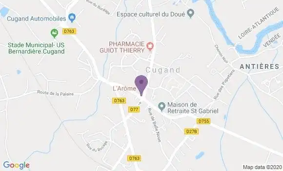 Localisation Crédit Agricole Agence de Cugand