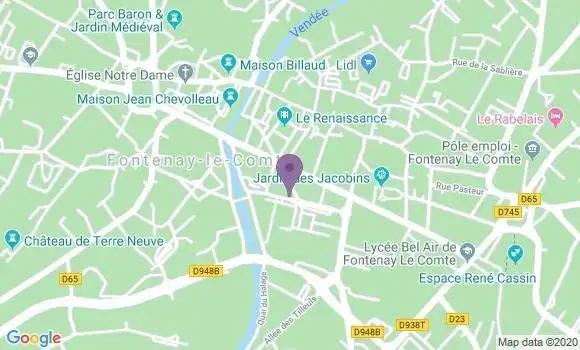 Localisation Crédit Agricole Agence de Le Fontenay le Comte