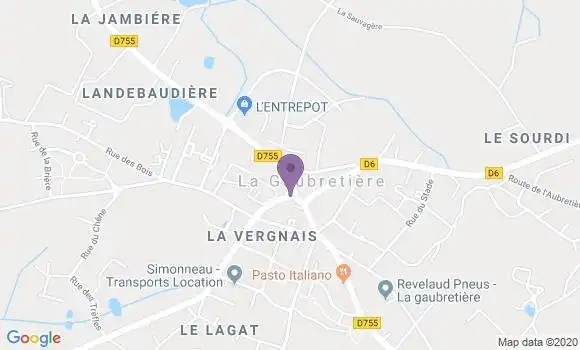 Localisation Crédit Agricole Agence de La Gaubretière