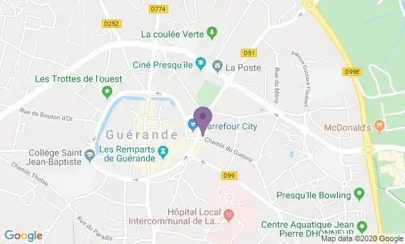 Localisation Crédit Agricole Agence de Guérande