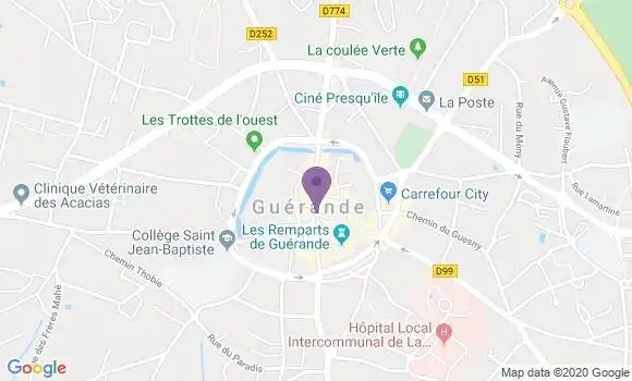 Localisation Crédit Agricole Agence de Le Guérande Villejames