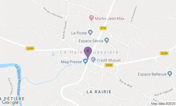 Localisation Crédit Agricole Agence de La Haie Fouassière