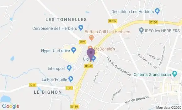 Localisation Crédit Agricole Agence de Les Herbiers Maine