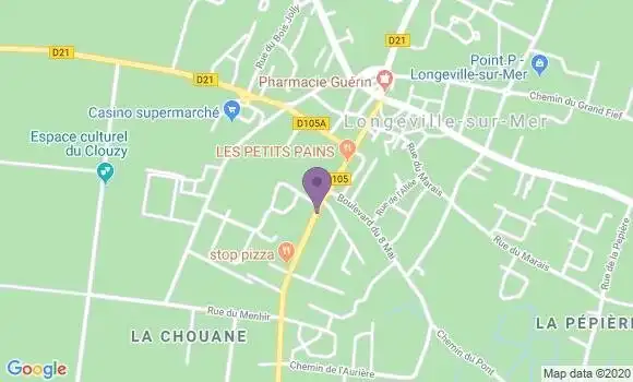 Localisation Crédit Agricole Agence de Longeville sur Mer