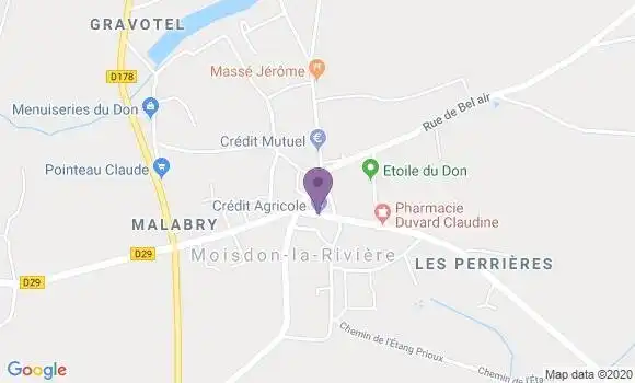 Localisation Crédit Agricole Agence de Moisdon la Rivière