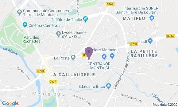 Localisation Crédit Agricole Agence de Montaigu