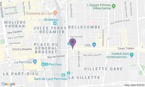 Localisation LCL Agence de Lyon la Villette