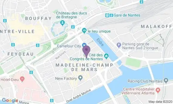 Localisation Crédit Agricole Agence de Nantes Congrès