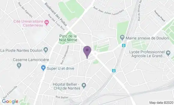 Localisation Crédit Agricole Agence de Nantes Doulon
