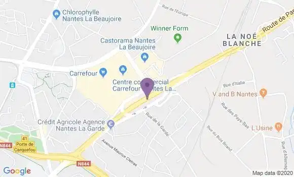 Localisation Crédit Agricole Agence de Nantes la Garde