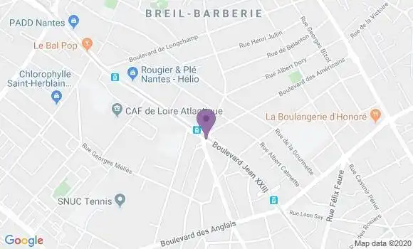 Localisation Crédit Agricole Agence de Nantes Sainte Thérèse