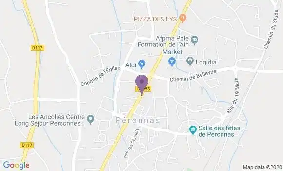 Localisation LCL Agence de Peronnas