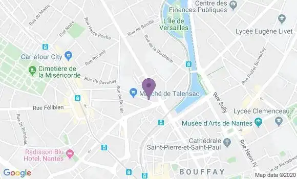 Localisation Crédit Agricole Agence de Nantes Talensac
