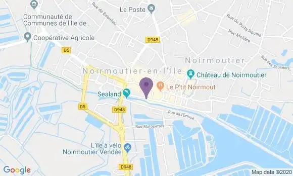 Localisation Crédit Agricole Agence de Noirmoutier en l