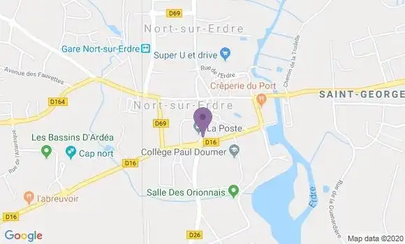 Localisation Crédit Agricole Agence de Nort sur Erdre