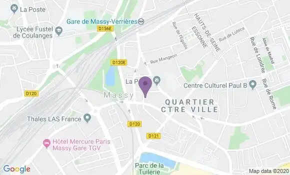 Localisation LCL Agence de Massy Centre Ville