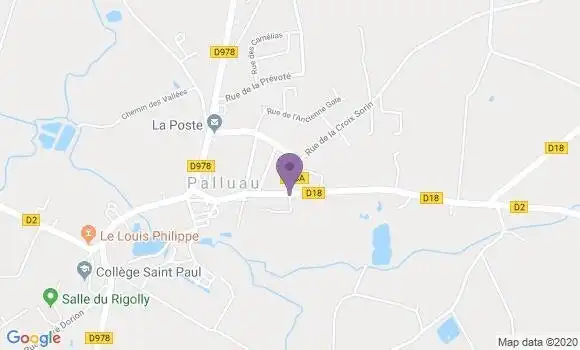 Localisation Crédit Agricole Agence de Palluau