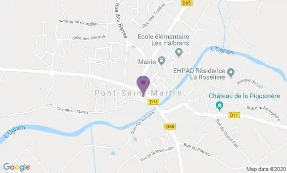 Localisation Crédit Agricole Agence de Pont Saint Martin