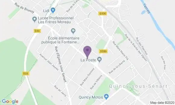 Localisation LCL Agence de Quincy sous Sénart