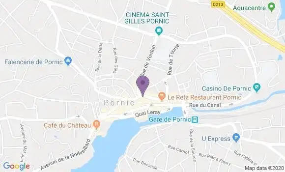 Localisation Crédit Agricole Agence de Pornic Ouest