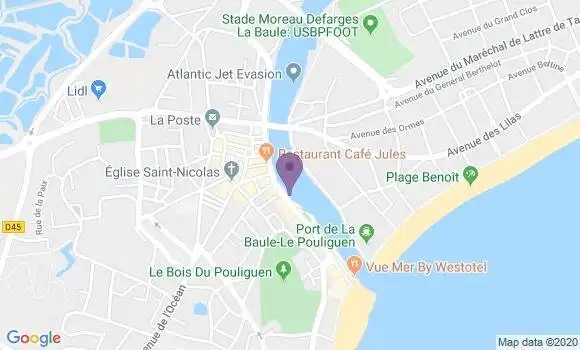 Localisation Crédit Agricole Agence de Le Pouliguen