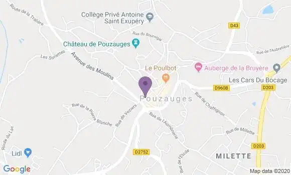 Localisation Crédit Agricole Agence de Pouzauges