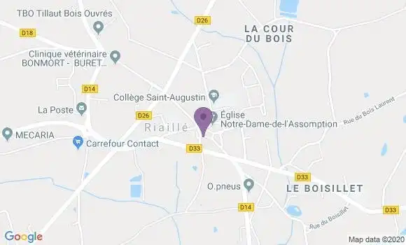 Localisation Crédit Agricole Agence de Riaillé