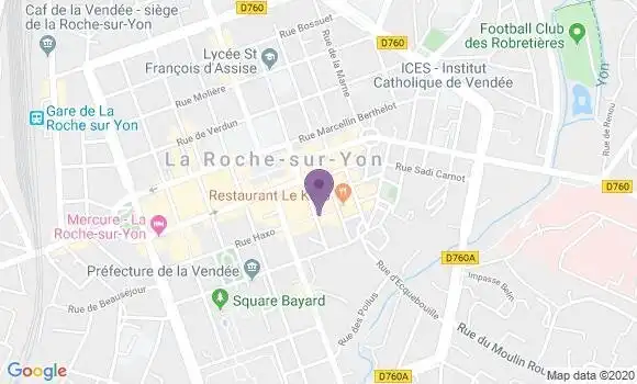 Localisation Crédit Agricole Agence de La Roche sur Yon Halles